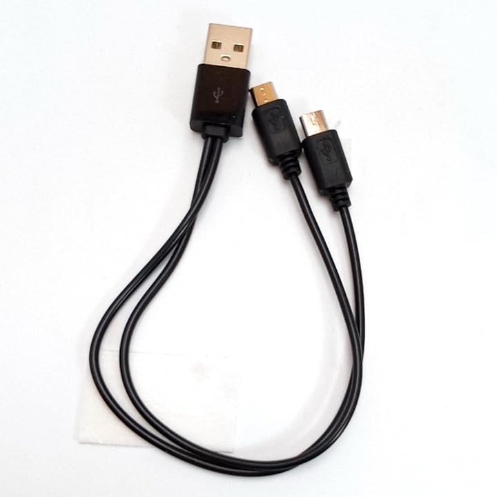 Amazon.co.jp: 2台同時充電ケーブル microUSB ブラック AD-3050